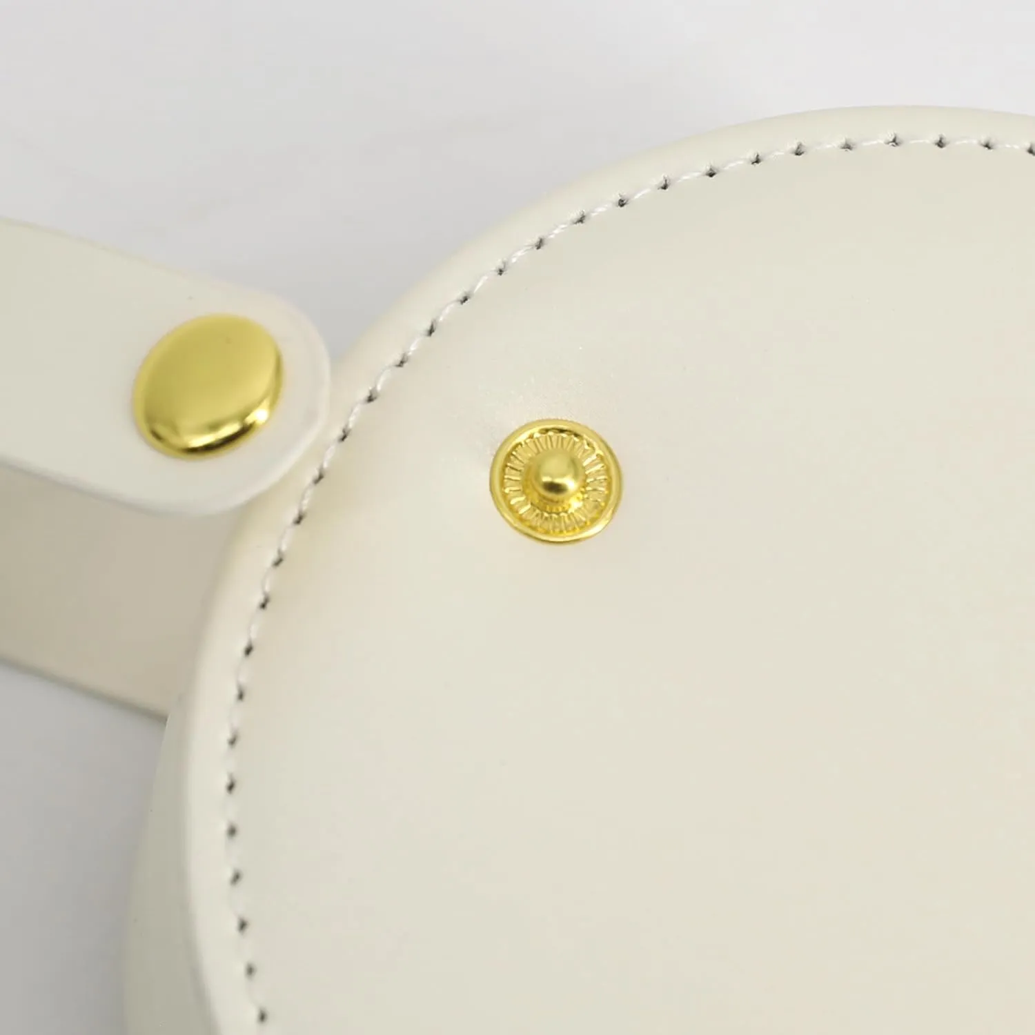 COLLECTIVE HOME - Travel Jewelry Case, Elegant Half-Moon Design with Gold Monogram, Detachable Handle, Personalized Accessory Organizer, Gift for Fashion-Forward Women and Teens (j)