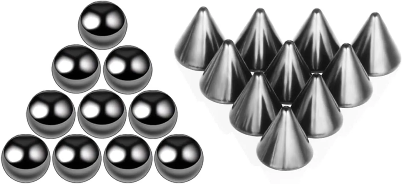 COLORFUL BLING Fake Eyebrow Nose Lip Ring Labret Studs Stainless Steel Replacement Balls Spike with 20pcs Sticker Non-Piercing Body Jewelry Fake Skin Sticker Piercing