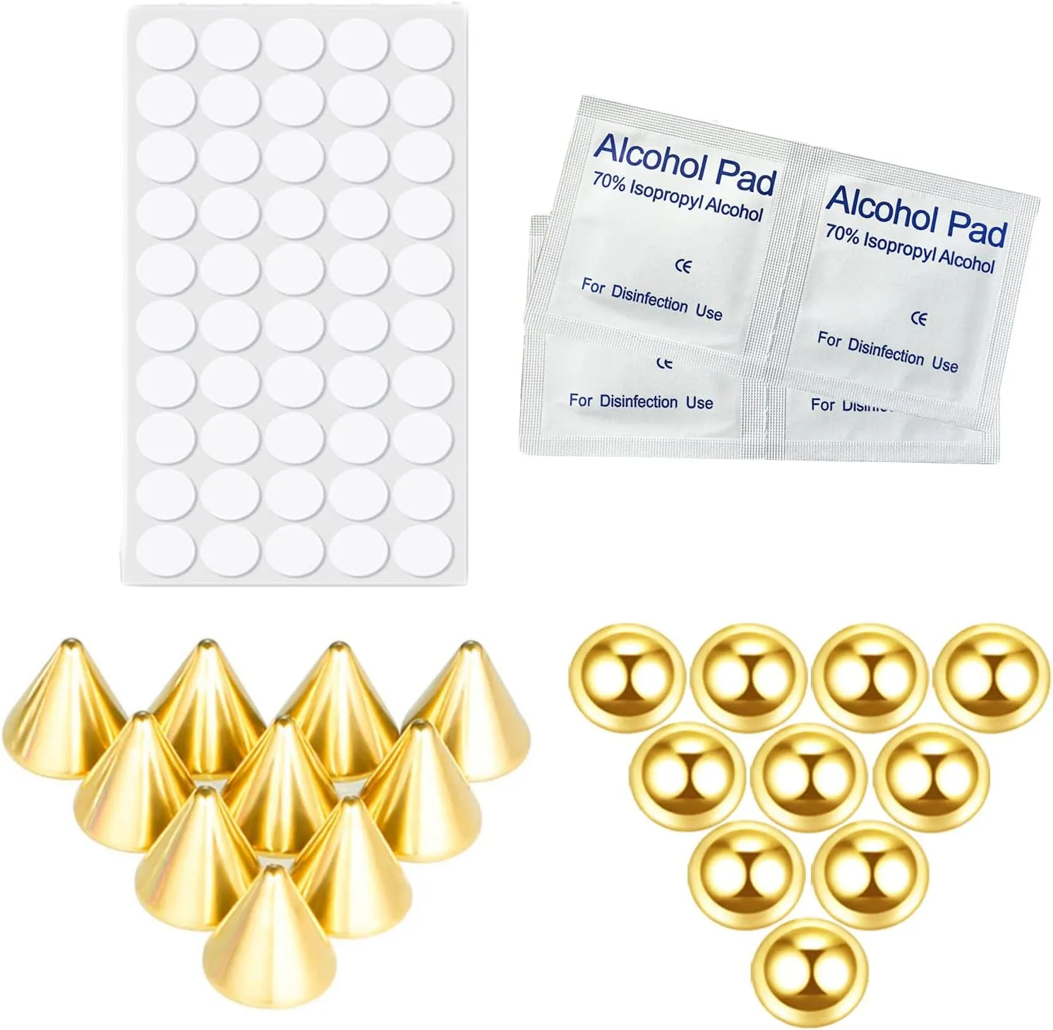 COLORFUL BLING Fake Eyebrow Nose Lip Ring Labret Studs Stainless Steel Replacement Balls Spike with 20pcs Sticker Non-Piercing Body Jewelry Fake Skin Sticker Piercing