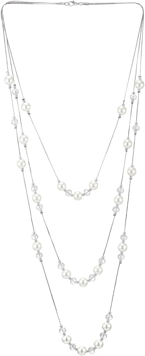 COOLSTEELANDBEYOND Alloy Beads Charms Statement Necklace for Women