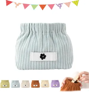 Corduroy Elastic Hair Tie Organizer, Portable Travel Corduroy Elastic Storage Bag, Corduroy Elastic Storage Bag, Corduroy Popper Organizer, Corduroy Lipstick Bag, Hair Accessories Organizer (Blue)