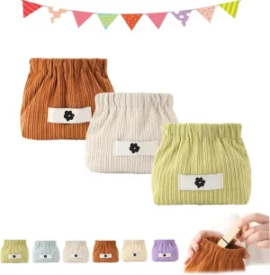 Corduroy Elastic Hair Tie Organizer, Portable Travel Corduroy Elastic Storage Bag, Corduroy Elastic Storage Bag, Corduroy Popper Organizer, Corduroy Lipstick Bag, Hair Accessories Organizer (I*3)