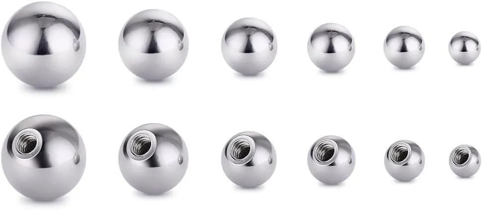 COTTVOTT Threaded 316L Steel Replacement Balls Piercing Parts for Body Jewelry 14G 16G Barbell