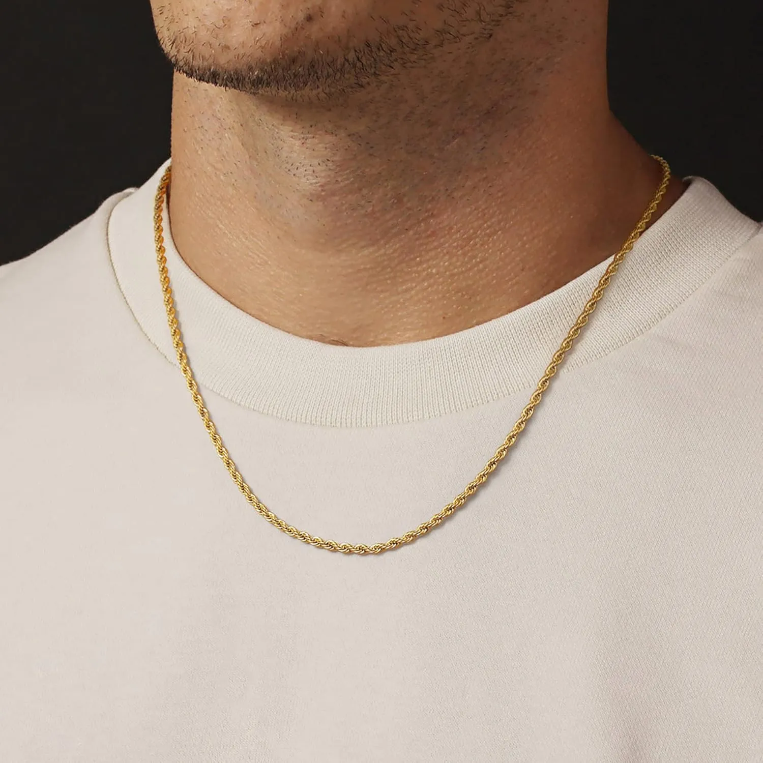 Cross Necklace for Men, Gold Silver Black Stainless Steel Mens Cross Necklaces Layered Rope Chain Box Chain Cross Pendant Necklace for Men Cross Chain Necklace for Men 16-24 Inch