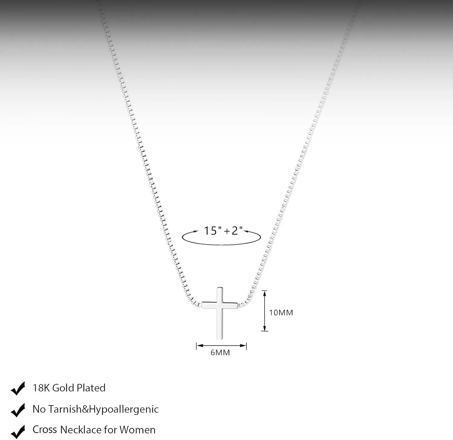 Cross Necklace for Women Dainty 14K Gold Silver Plated Small Cross Pendant Choker Simple Cute Cross Gold Necklace for Women Trendy Faith Jewelry Gift