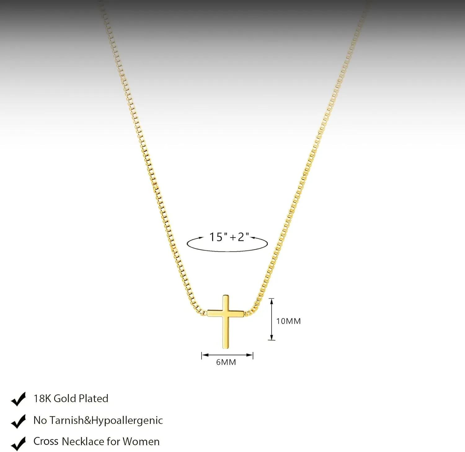 Cross Necklace for Women Dainty 14K Gold Silver Plated Small Cross Pendant Choker Simple Cute Cross Gold Necklace for Women Trendy Faith Jewelry Gift