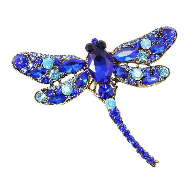 Crystal Vintage Dragonfly Brooch