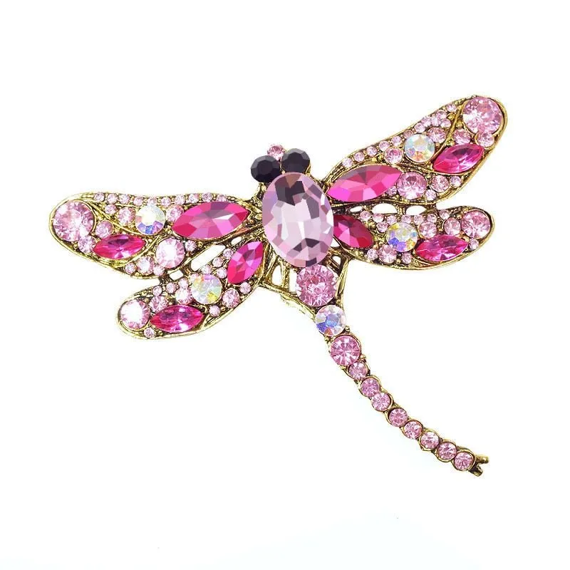 Crystal Vintage Dragonfly Brooch