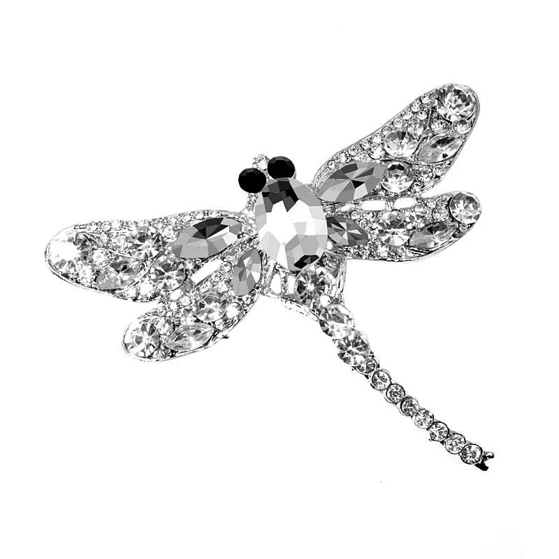 Crystal Vintage Dragonfly Brooch