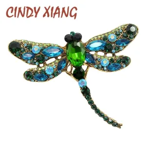 Crystal Vintage Dragonfly Brooch