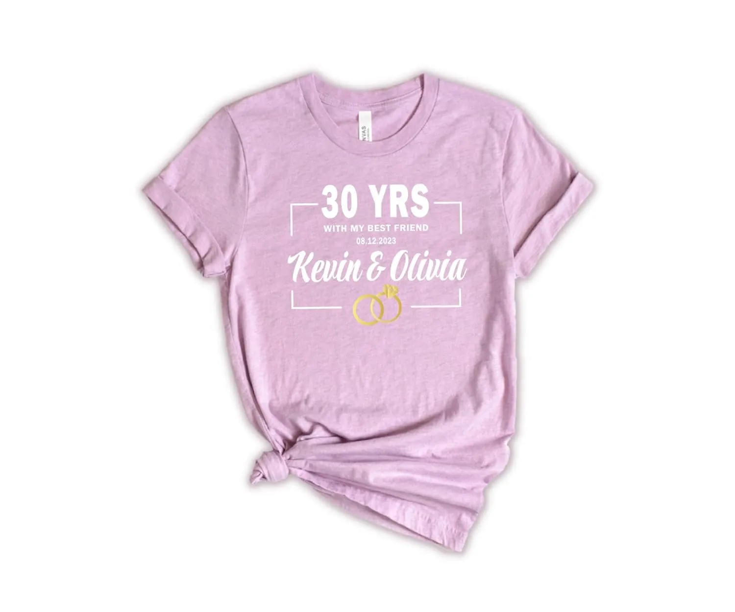 Custom Anniversary T Shirts, Matching Anniversary Shirts For Couple, Personalized Anniversary T-Shirts, Personalized 30th Anniversary Gift, Couple Shirts With Graphic Wedding Rings (Unisex Crewneck)