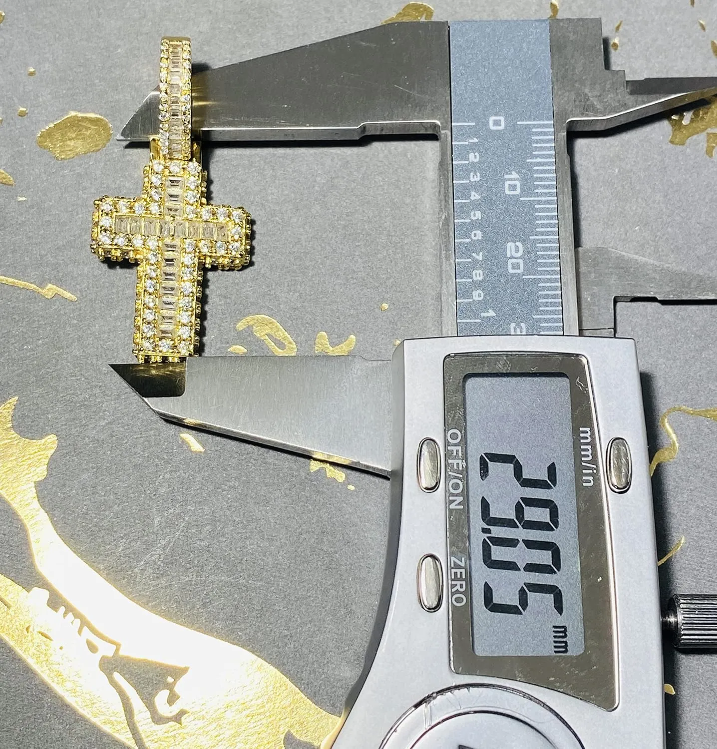 Custom Baguette Iced Small Cross Jesus Religious Pendant Men Women 925 Italy Gold Finish Iced Silver Charm Ice Out Pendant Stainless Steel Real 6mm Miami Cuban Link Chain Necklace, Christina Jesus Christ Jewelry, Iced Pendant