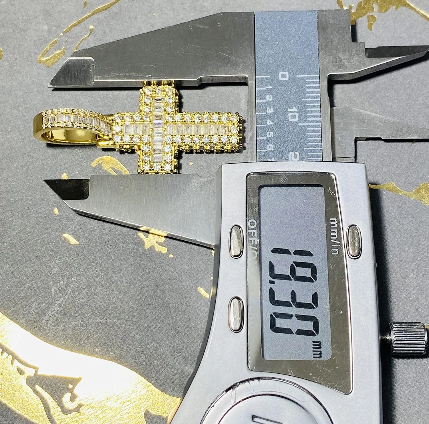 Custom Baguette Iced Small Cross Jesus Religious Pendant Men Women 925 Italy Gold Finish Iced Silver Charm Ice Out Pendant Stainless Steel Real 6mm Miami Cuban Link Chain Necklace, Christina Jesus Christ Jewelry, Iced Pendant