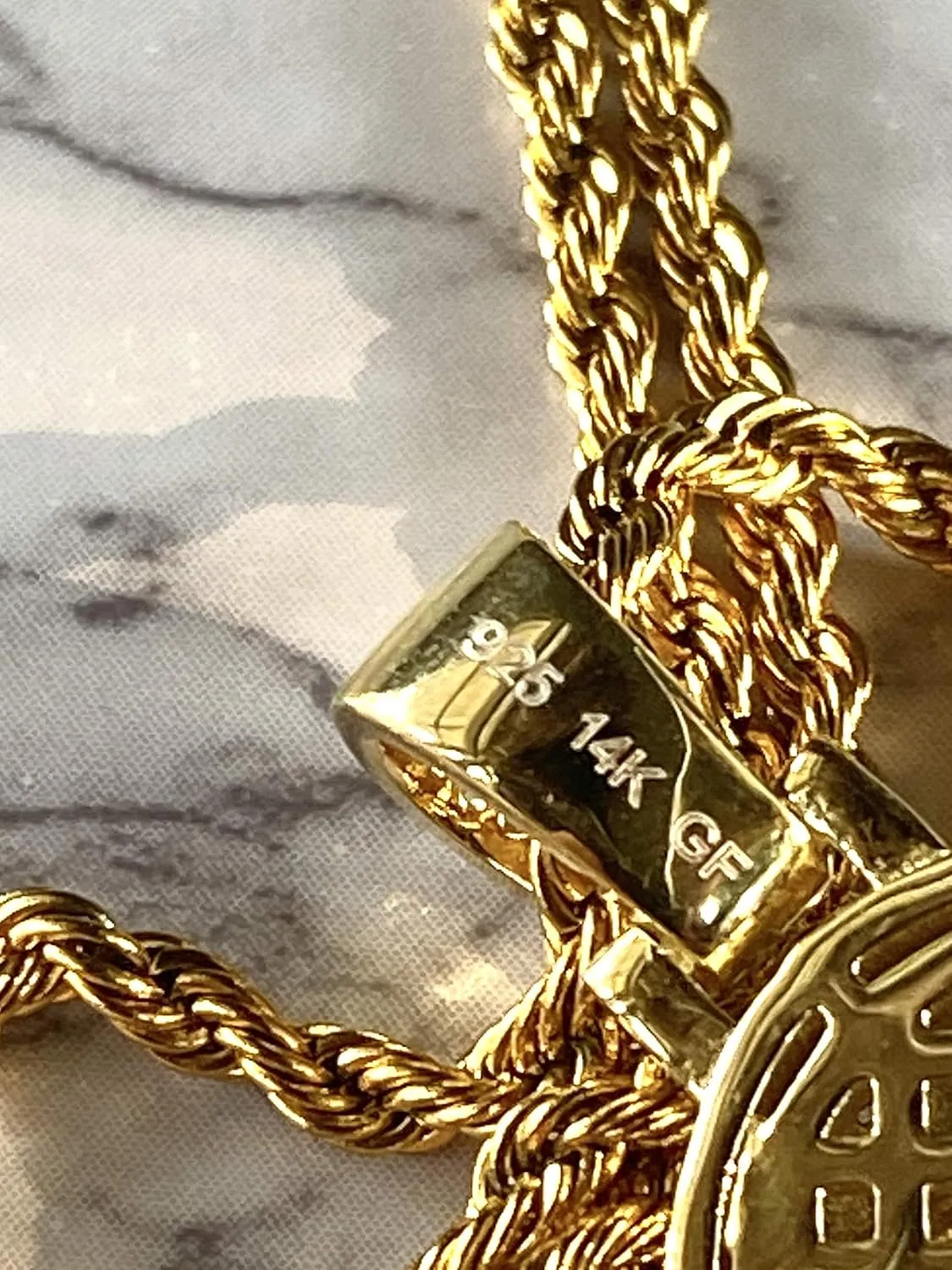 Custom JESUS PEACE Men Women 925 Italy Gold Finish Iced Silver Charm Ice Out Pendant Stainless Steel Real 3 mm Rope Chain, Mans Jewelry, Iced Pendant, Rope Necklace 16"- 24"
