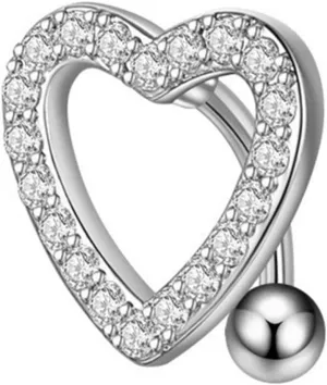 Cute Belly Button Navel Piercing Ring Heart Shape Stainless Steel Jewelry Fashion Piercing Accessory