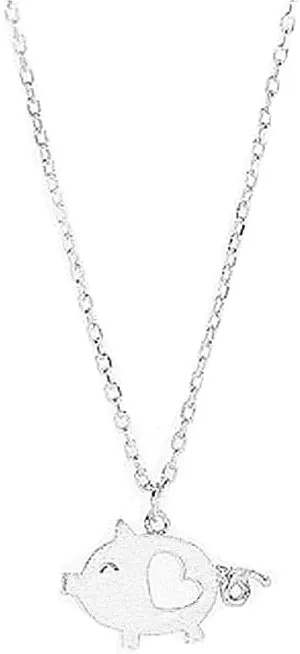 Cute Pig Pendant Necklace 925 Sterling Silver Love Heart Necklaces for Women Nickle Free Animal Pet Adjustable Link Chain Dainty Jewelry for Daughter Niece
