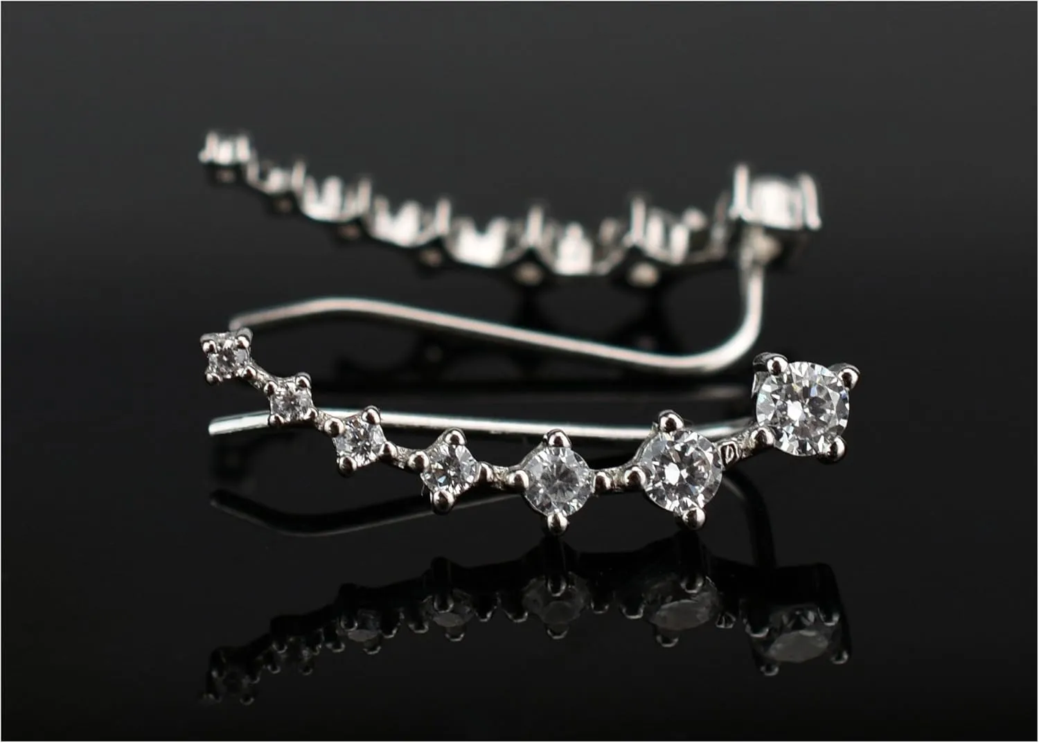 CZ Stud Earrings 925 Sterling Silver 18K Gold Plated Round Cubic Zirconia Hypoallergenic Set