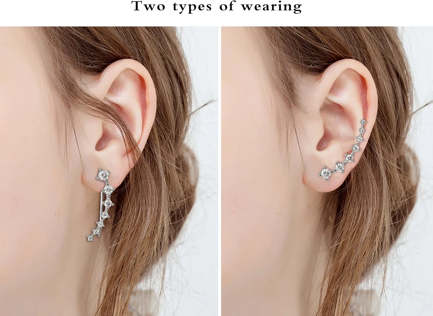 CZ Stud Earrings 925 Sterling Silver 18K Gold Plated Round Cubic Zirconia Hypoallergenic Set