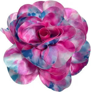 Dainty Dyed Satin Fabric Leopard Print Rose Flower Extra Large Big Brooches Lapel Pins for Women Delicate Silk Floral Flower Oversized Brooch Pin for Wedding Party Banquet Dress Suit Ceremony Clothes Accessories Jewelry Gifts 7.5in