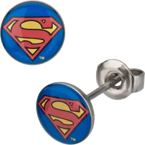DC Comics Unisex Superman Logo Stainless Steel Stud Earrings. Color: Blue/Red/Yellow. One Size. Sold as Pair.
