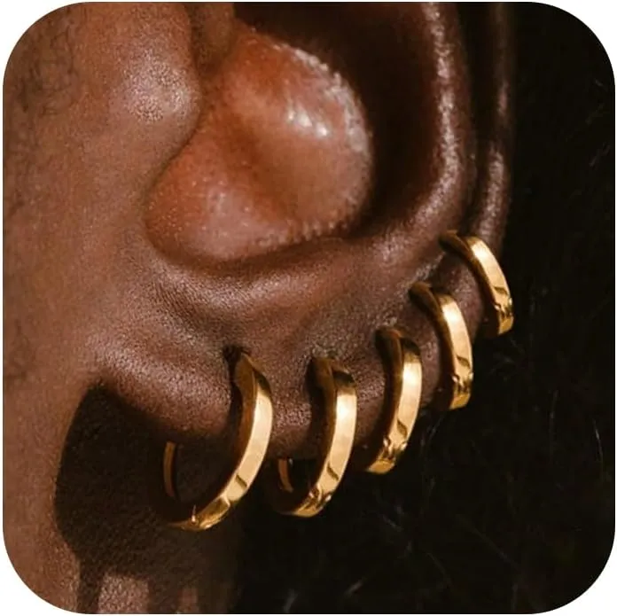 DEARMAY Twisted 14K Gold Plated Hoop Earrings for Women Trendy Dainty Thin Simple Waterproof Lightweight Non Tarnish Jewelry Hypoallergenic Fashion Gifts