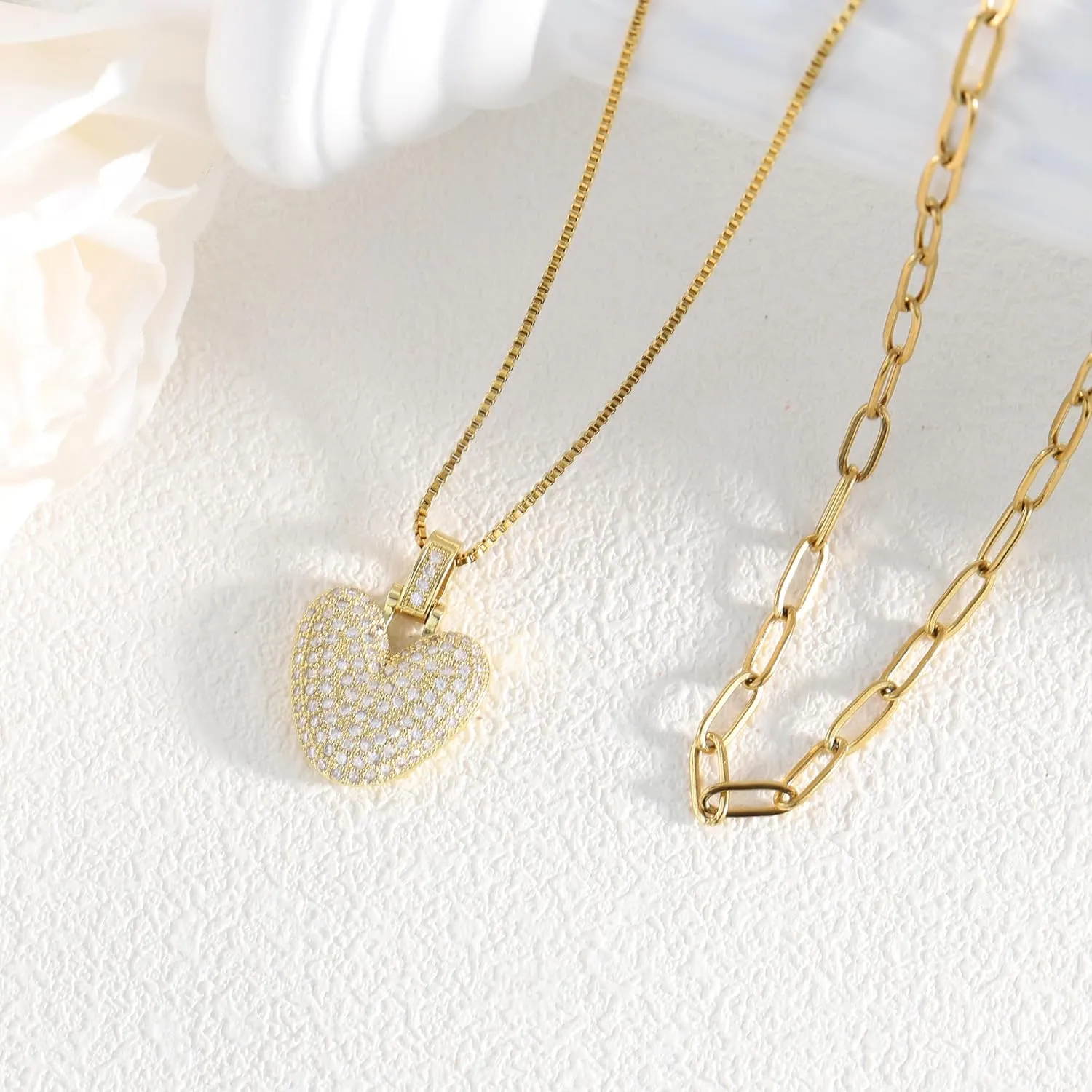 Diamond Bubble Letter Necklace Gold for Women s,14K Gold Plated, Initial Necklaces for Women,Dainty Layered Gold Bubble Letter Necklace Birthday Gifts for Women s