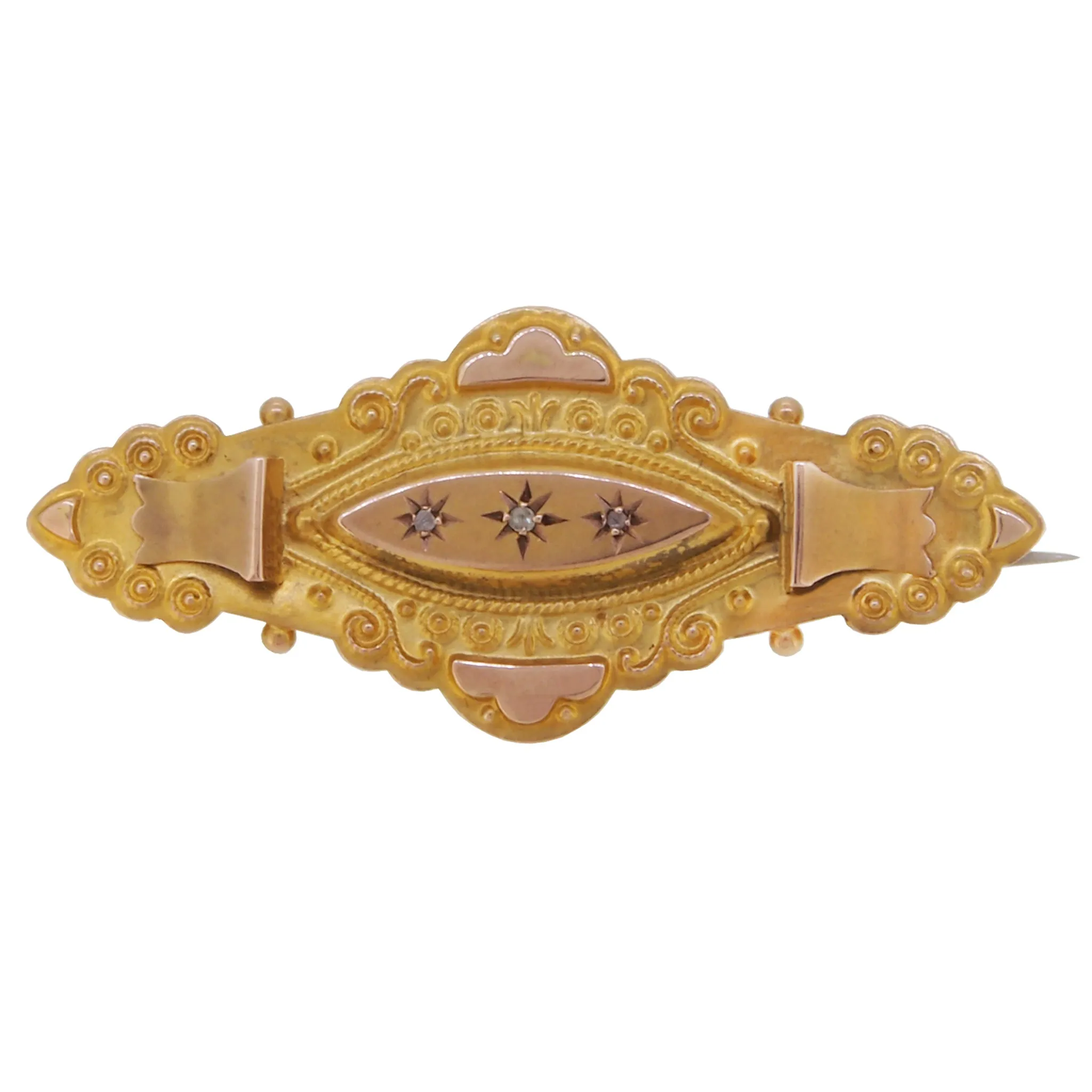 Diamond Set Bar Brooch