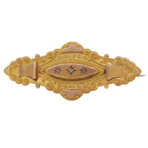 Diamond Set Bar Brooch