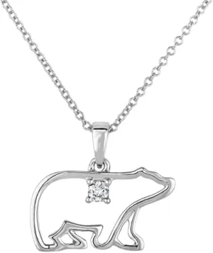Diamond Solitaire Pendant Necklace in .925 Sterling Silver with 1/20 Carat Round Brilliant Cut Canadian Diamond (H-I Color, SI2-I1 Clarity) - Choice of Styles