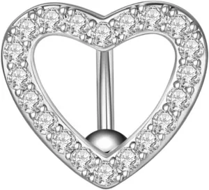 Didiseaon Heart Shaped Belly Button Ring Durable Navel Piercing Jewelry with Creative Design Comfortable Body Decor for All Occasions