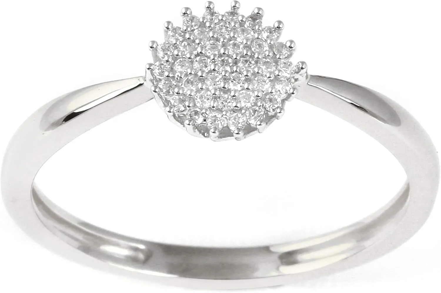 DZON 10k Gold 1/10CT TDW Round Diamond Cluster Promise Ring Love Gift for Women (I-J,I2)