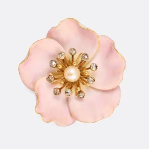 Edwardian "Alexandra Rose" Enamel Brooch