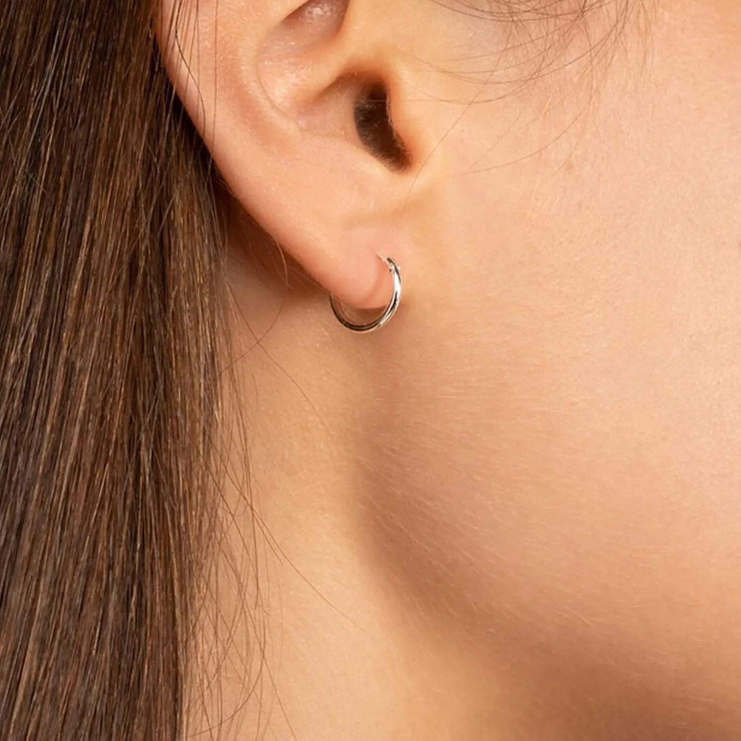 EPIRORA Sterling Silver Hoop Earrings for Women Men, Hypoallergenic Cartilage Earring Endless Small Hoop Earrings Set, 3 Pairs Tragus Earrings (8mm/10mm/12mm)