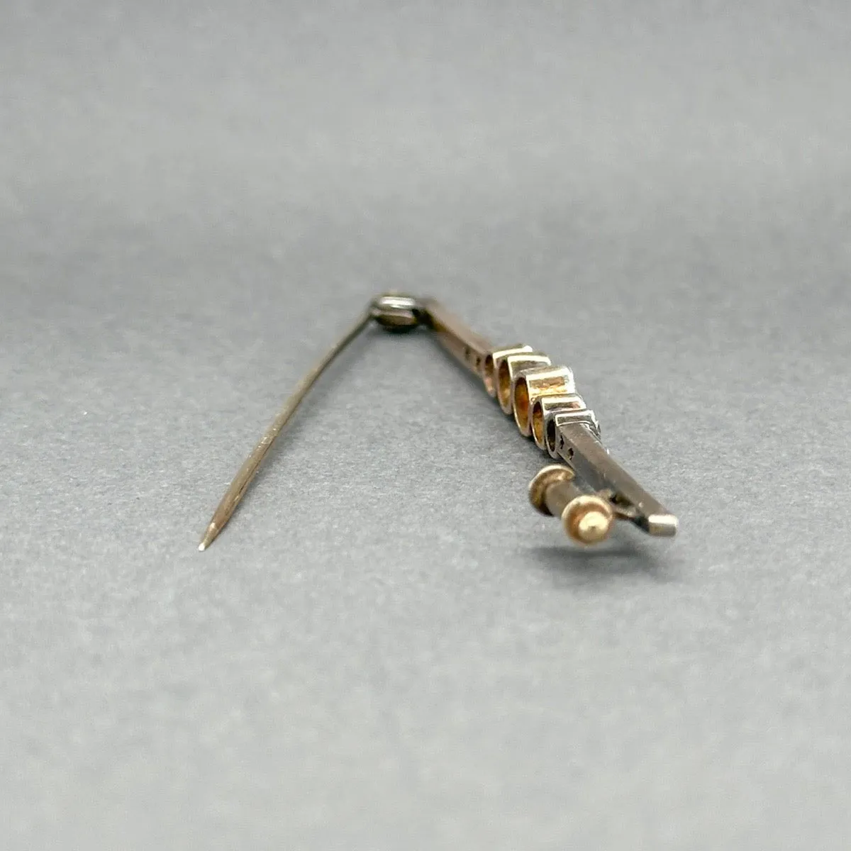 Estate Edwardian 14K Y Gold 0.97ctw H-J/VS2-SI1 Diamond Pin