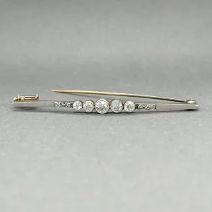 Estate Edwardian 14K Y Gold 0.97ctw H-J/VS2-SI1 Diamond Pin