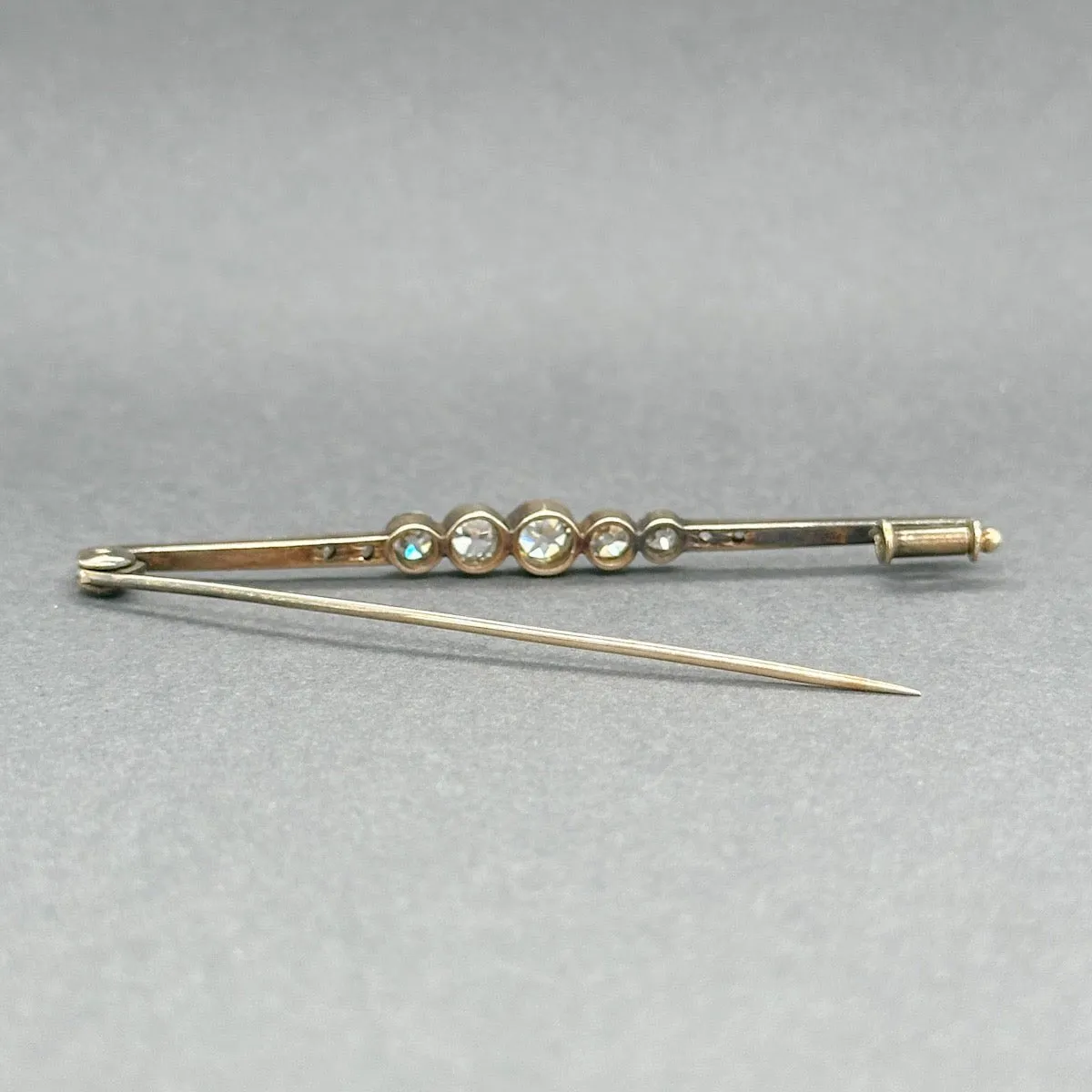 Estate Edwardian 14K Y Gold 0.97ctw H-J/VS2-SI1 Diamond Pin