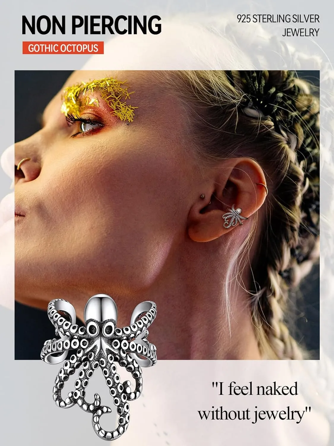FaithHeart Ear Cuff Earrings for Women Non Piercing Lightweight Sterling Silver Ear Cuff for Non Pierced Ears Hypoallergenic Fake Earrings with Gift Box