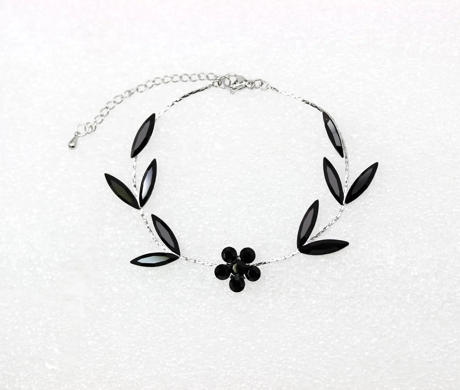 Faship Gorgeous Rhinestone Crystal Floral Necklace Earrings Set
