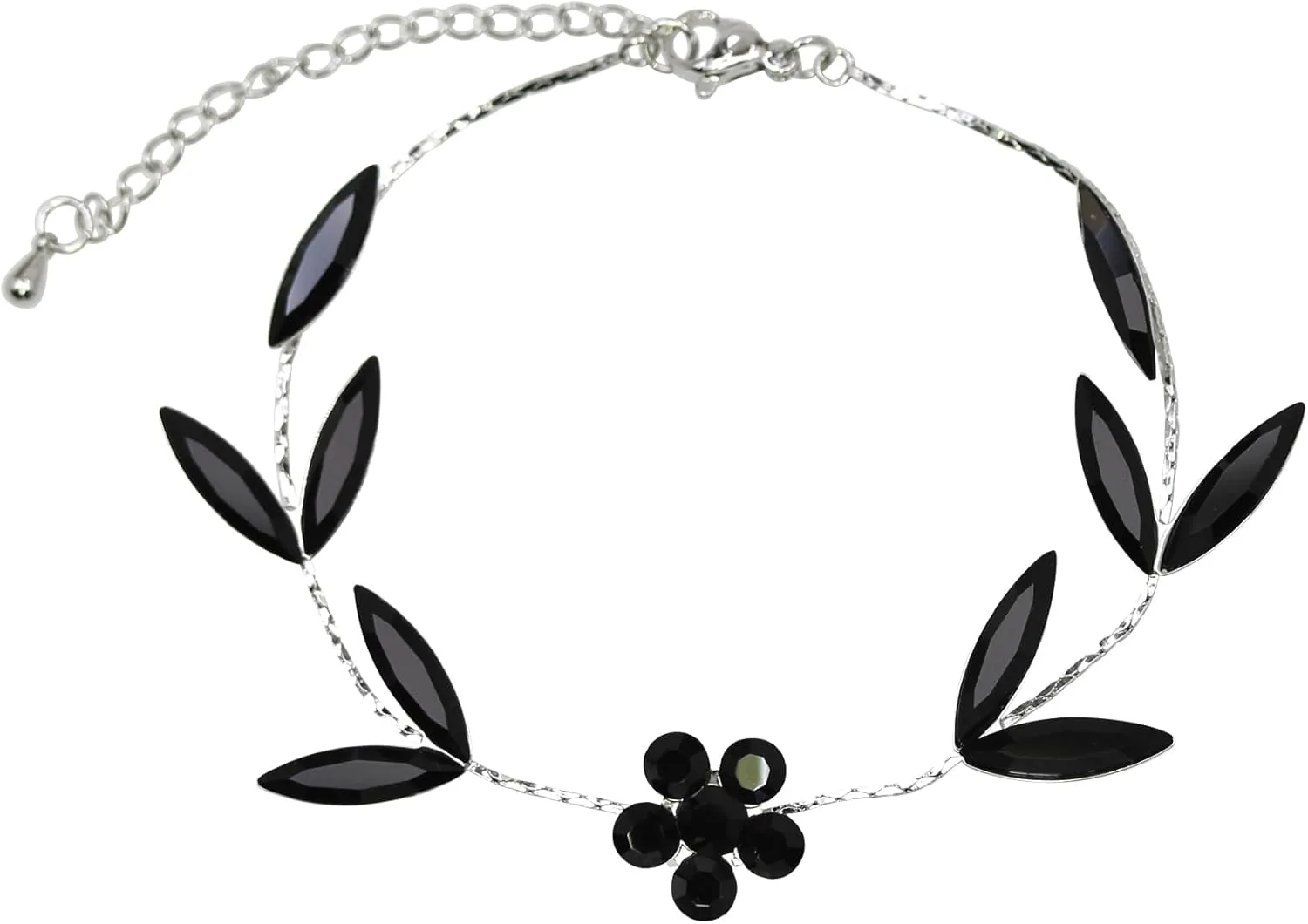 Faship Gorgeous Rhinestone Crystal Floral Necklace Earrings Set