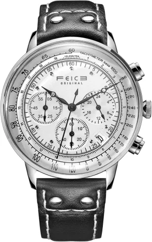 FEICE Men's Bauhaus Wrist Watch with Japanese Quartz Movement Waterproof Chronograph Date Multifuntion Display Classic Watches for Men