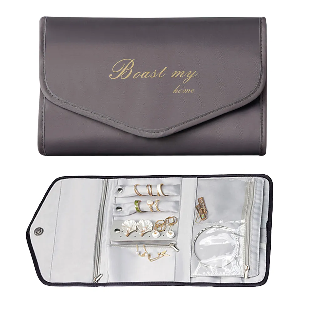 Foldable Travel Jewelry Organizer Case Jewelry Organizer Grey