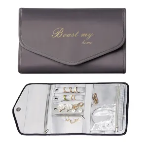 Foldable Travel Jewelry Organizer Case Jewelry Organizer Grey