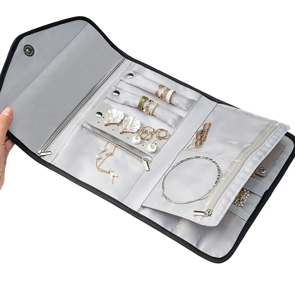 Foldable Travel Jewelry Organizer Case Jewelry Organizer Grey