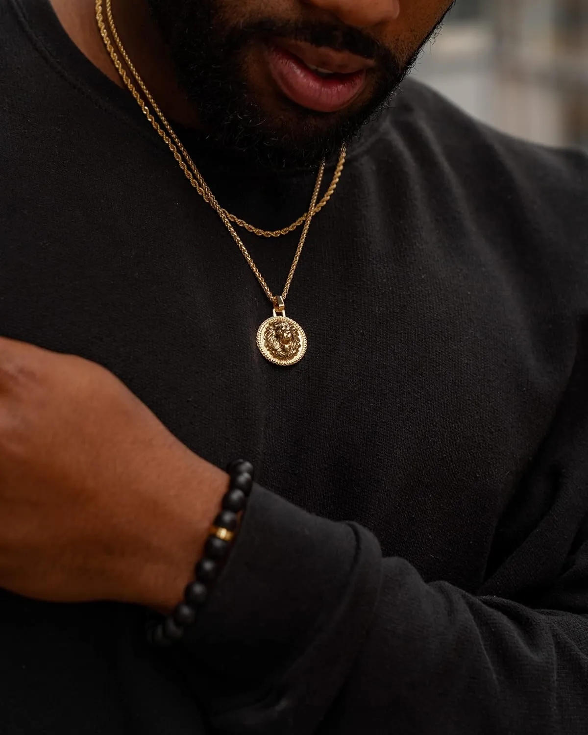 Forge & Foundry Men's Lion Pendant with Adjustable 21" Necklace Wheat Chain | Aslan | Design-led, artisan jewelry from London