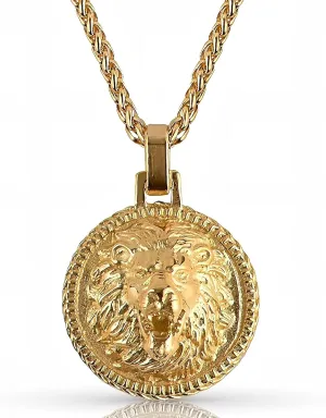 Forge & Foundry Men's Lion Pendant with Adjustable 21" Necklace Wheat Chain | Aslan | Design-led, artisan jewelry from London