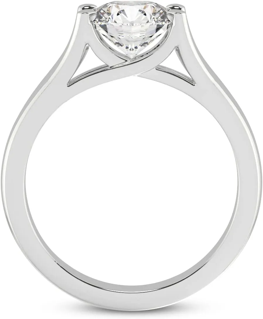 FRIENDLY DIAMONDS IGI Certified Lab Grown Diamond Engagement Ring | 1-5 carat | 14K Or 18K White, Yellow Or Rose Gold | Cathedral Split Shank Solitaire Lab Diamond Ring | FG-VS1-VS2 Quality