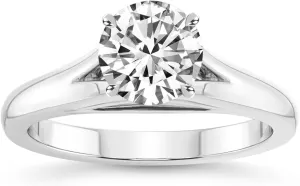 FRIENDLY DIAMONDS IGI Certified Lab Grown Diamond Engagement Ring | 1-5 carat | 14K Or 18K White, Yellow Or Rose Gold | Cathedral Split Shank Solitaire Lab Diamond Ring | FG-VS1-VS2 Quality