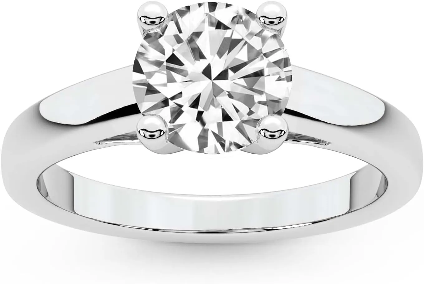 FRIENDLY DIAMONDS Lab Grown IGI Certified Diamond Engagement Ring | 1-5 Carat | 14K Or 18K in White, Yellow Or Rose Gold | Allen Flat Band Solitaire Diamond Engagement Ring | FG-VS1-VS2 Quality