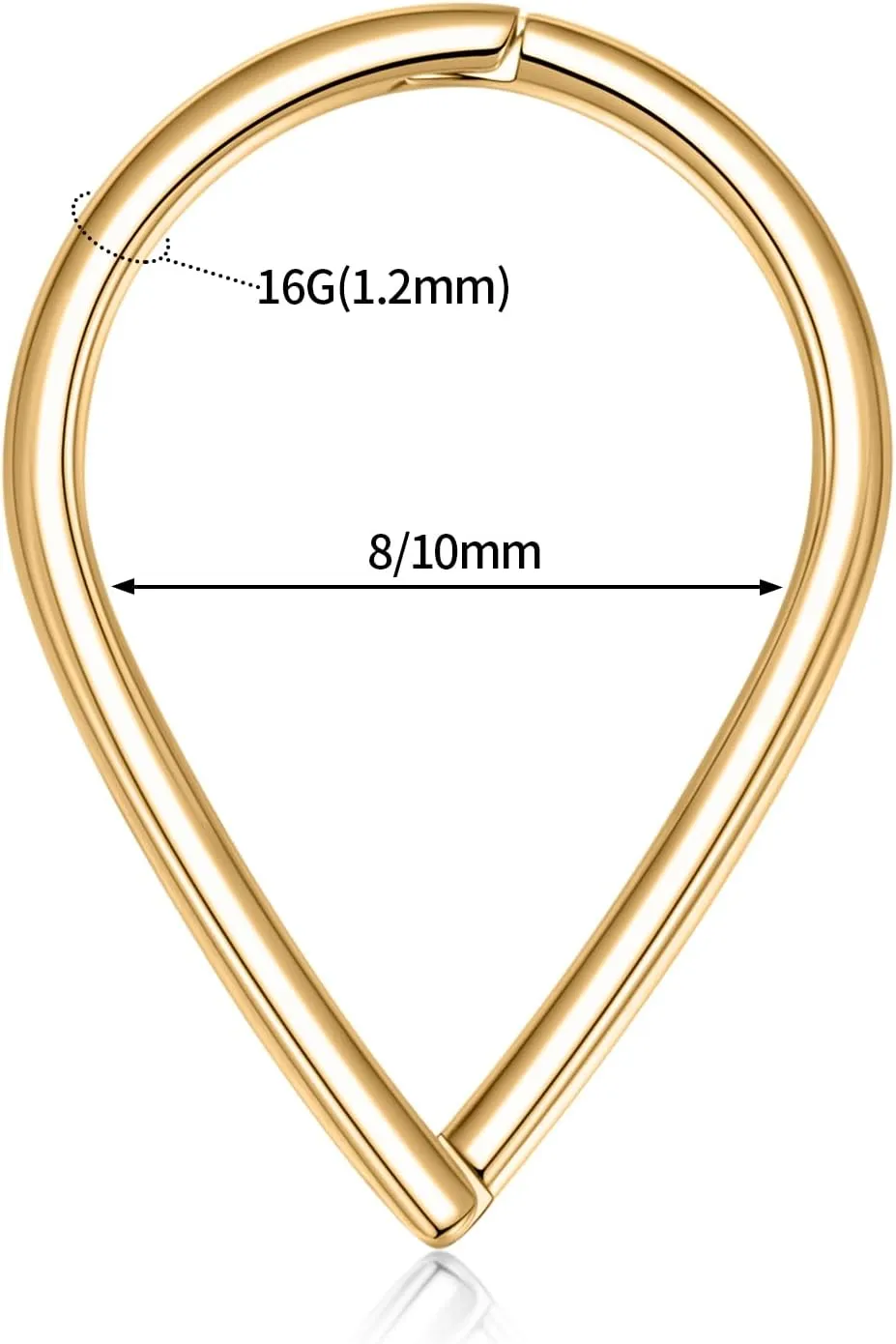 FUNLMO 316L Surgical Steel Septum Ring Daith Tragus Helix Rook Cartilage Piercing Jewelry Teardrop Nose Ring Hoop for Women Men