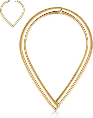 FUNLMO 316L Surgical Steel Septum Ring Daith Tragus Helix Rook Cartilage Piercing Jewelry Teardrop Nose Ring Hoop for Women Men
